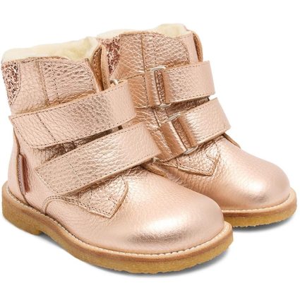 Angulus Copper/Maple Glitter Tex-Støvle Med Glitter Og Velcrolukning - Str. 20
