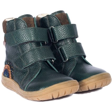 Angulus Deep Teal/Forrest/Glitter Tex-Støvle Med Funklende Glitterregnbue - Str. 24