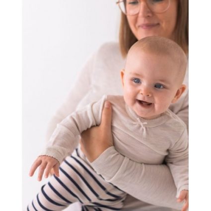 Body I 1x1 Rib Med Knapper I 100% Merino Uld, Oeko-texÂ® Nature Melange 56