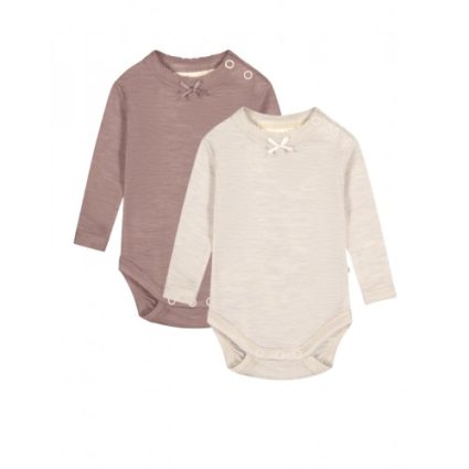 Body Med Knapper I 100% Merino Uld, Oeko-texÂ®, 2-pak 56 Nature - Lavender Melange