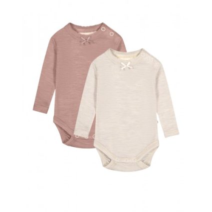 Body Med Knapper I 100% Merino Uld, Oeko-texÂ®, 2-pak 56 Nature - Soft Rose Melange