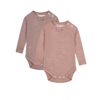 Body Med Knapper I 100% Merino Uld, Oeko-texÂ®, 2-pak 56 Soft Rose - Lavender Melange