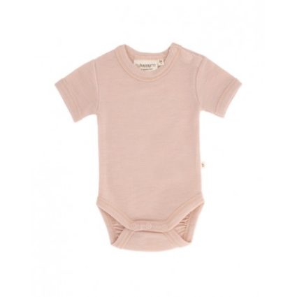 Body Med Kort Ærme Og Knaplukning Over Den Ene Skulder Til Baby, I 100% Økologisk Merino Uld