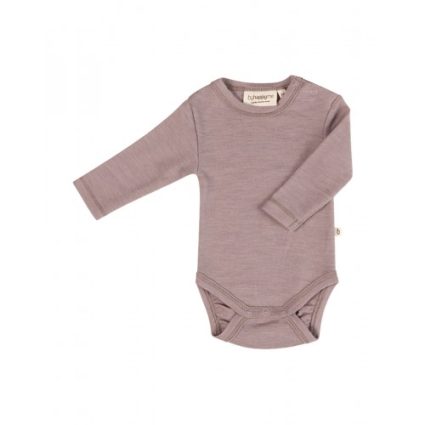 Body Med Lang Ærme Og Rund Hals I 100% Økologisk Merino Uld Til Baby 56 Lavender