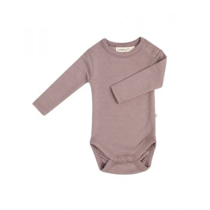Body Med Lang Ærme Og Rund Hals I 100% Økologisk Merino Uld Til Baby 56 Lavender