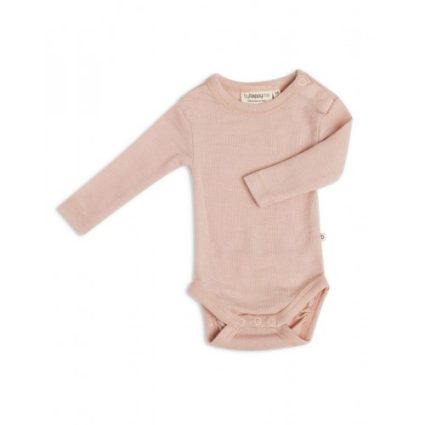 Body Med Lang Ærme Og Rund Hals I 100% Økologisk Merino Uld Til Baby Rose Melange 56