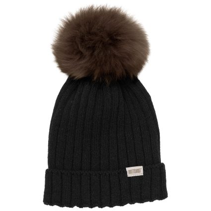 Huttelihut Phantom Hue Knit m. Alpaca Pompom - Str. 8-10 år/55