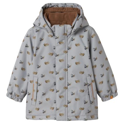 LIL ATELIER Vinterjakke SNOW10 Ultimate Grey Airplanes