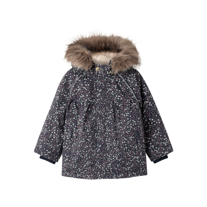 NAME IT SNOW05 Vinterjakke Blomster Dark Sapphire