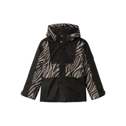 NAME IT Skijakke SLOPE10 Desert Taupe Zebra