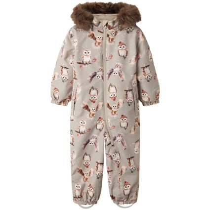 Name It Pure Cashmere Owl Snow10 Flyverdragt AOP Fo - Str. 86