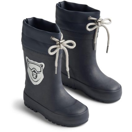 Wheat Navy Bear Thermo Gummistøvler Solid - Str. 24
